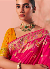 Kimora Sindhuri Premium Bindiya Bandhani Georgette Saree with Blouse SA-483